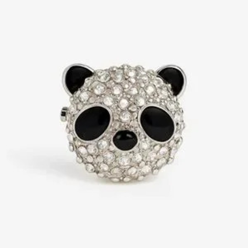 ???? Minimalist Cute Panda Sparkling Brooch With Crystals ??